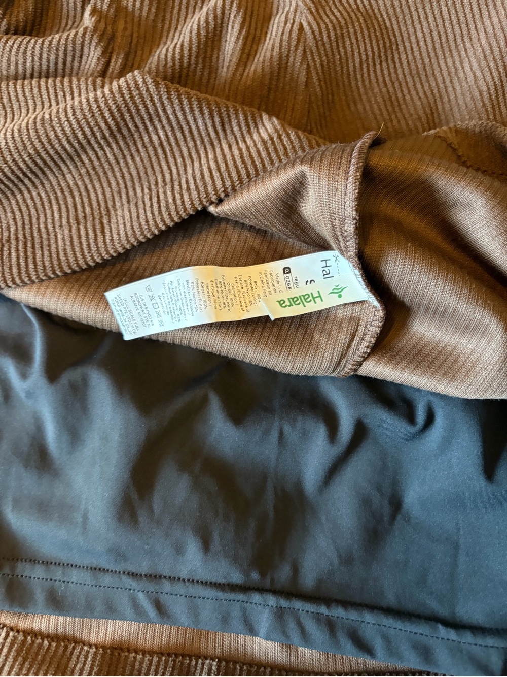 Brown Ribbed Mini Skort - Picture 3 of 5